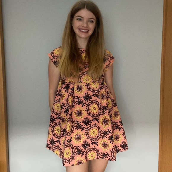 ASOS Pink + Yellow + Black Babydoll Mini Dress - Picture 5 of 15